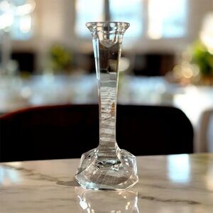 Mikasa Vintage Crystal Candlestick Holder Taper Candle Hexagon Base